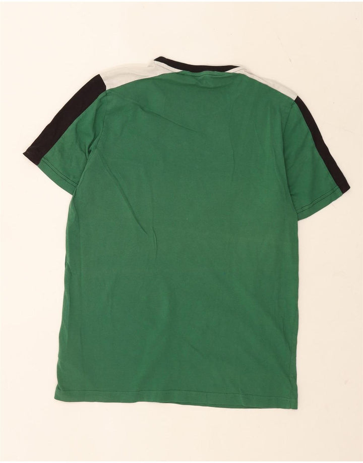 Puma Herre grafisk T-shirt Top Medium Grøn Colourblock Bomuld