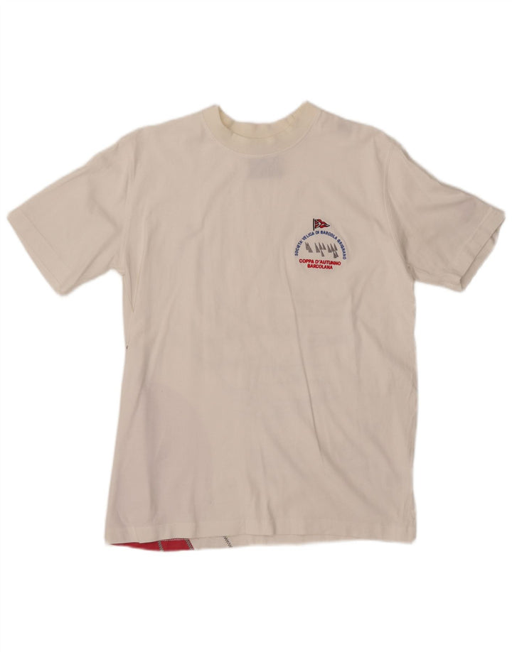 MURPHY & NYE Herre Barcolana Grafisk T-Shirt Top Medium White Colourblock