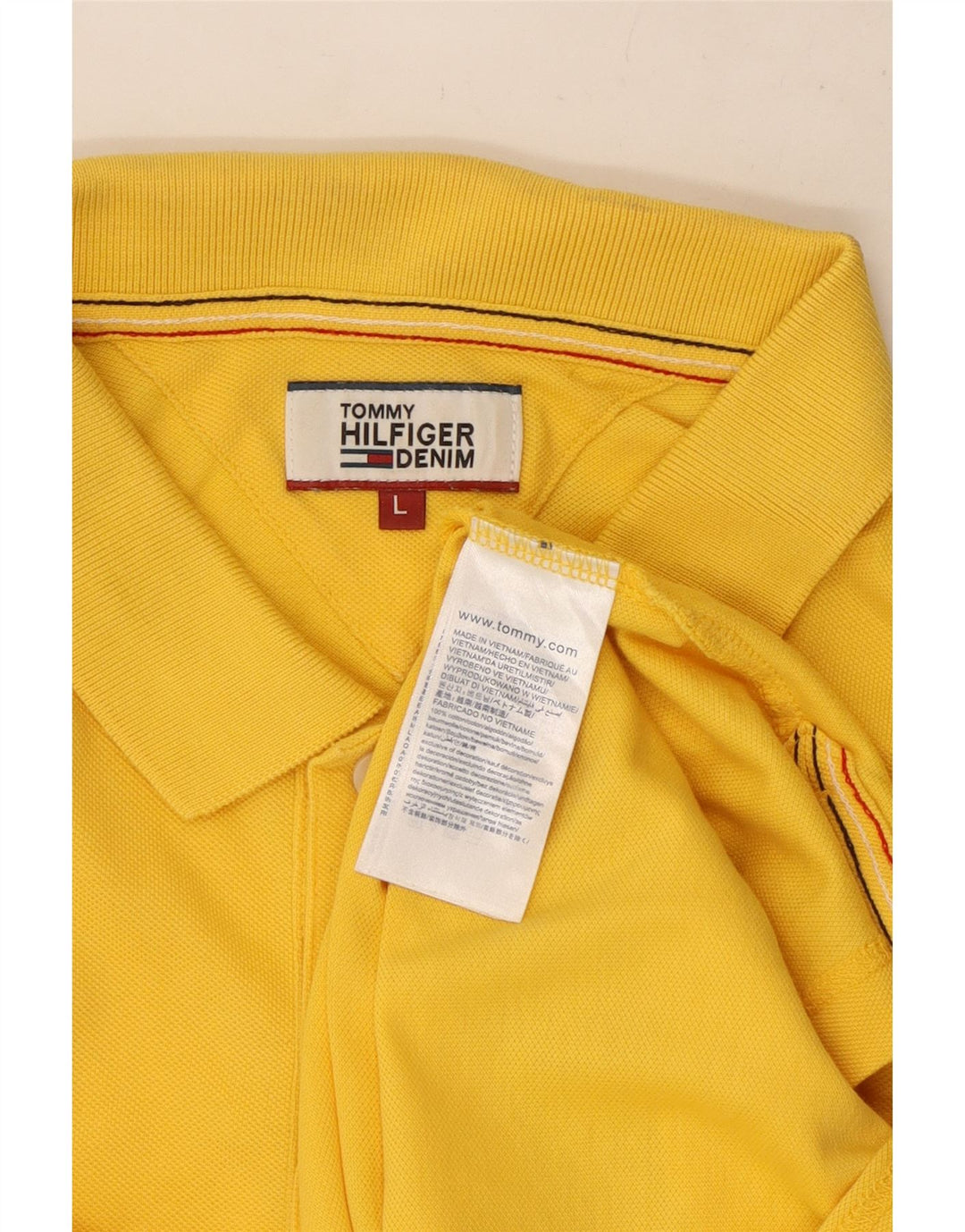 Tommy Hilfiger Herre Polo Shirt Stor Gul Bomuld