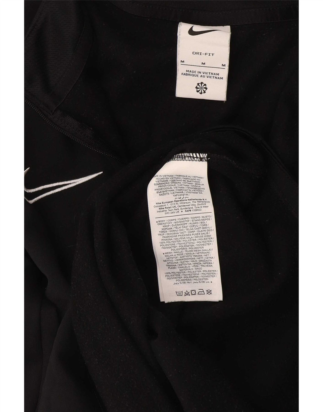 Nike Herre Dri Fit Pullover med lynlås-hals Træningsdragt Top Medium Sort Colourblock