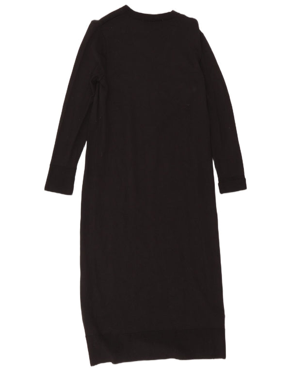 Zara Dame Langærmet Jumper Dress UK 8 Small Black Viscose