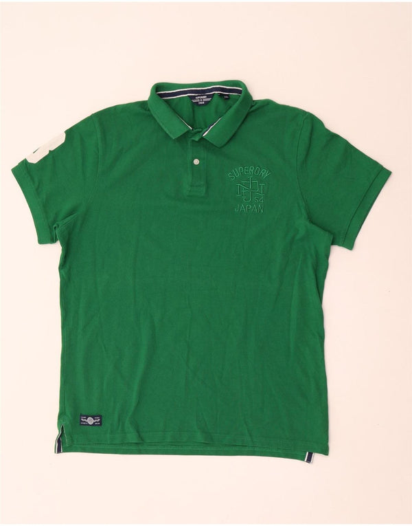Superdry Herre Grafisk Rugby Polo Shirt 2XL Grøn Bomuld