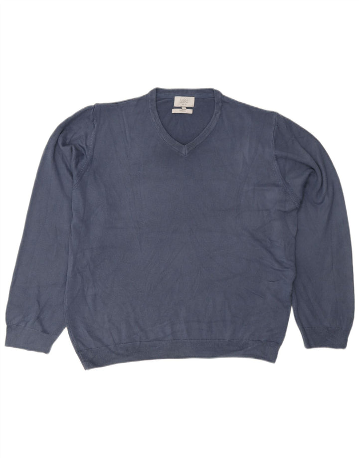 Marks & Spencer Herre Regular Fit V-hals sweater 2XL marineblå