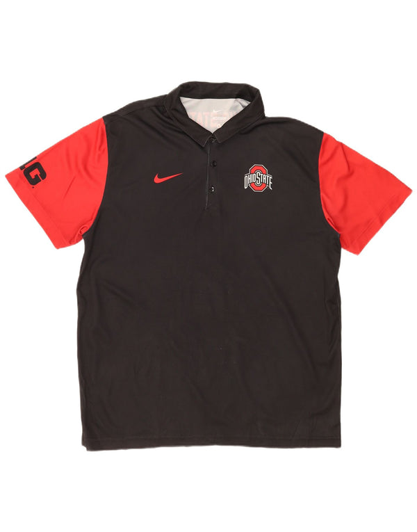 Nike Herre Ohio State Buckeyes Graphic Polo Shirt Large Black Colourblock