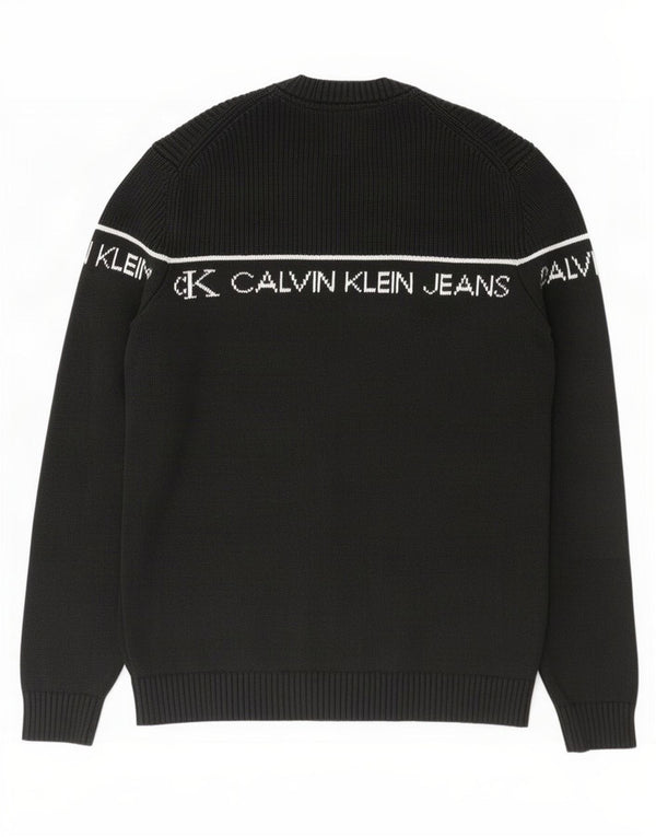 Calvin Klein Jeans Herre grafisk rund hals sweater XL sort bomuld