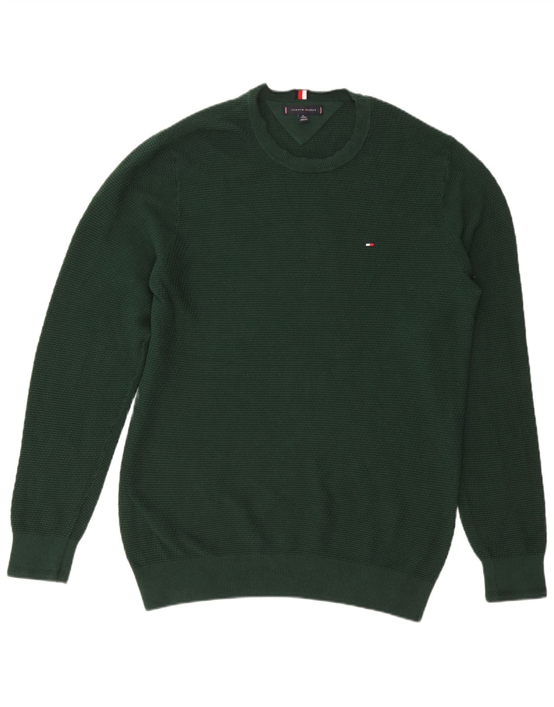 TOMMY HILFIGER Herre sweater med rund hals XL grøn bomuld