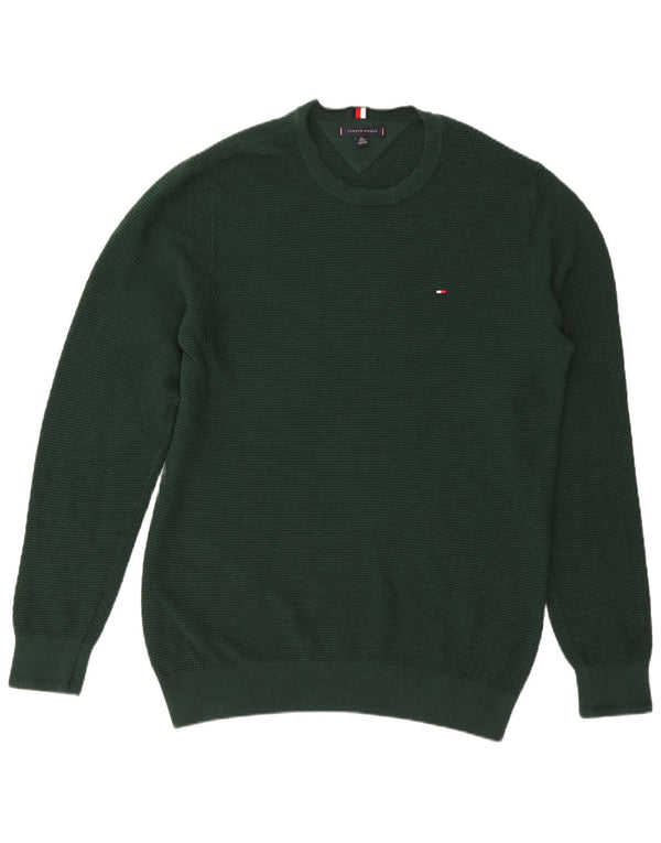 TOMMY HILFIGER Herre sweater med rund hals XL grøn bomuld