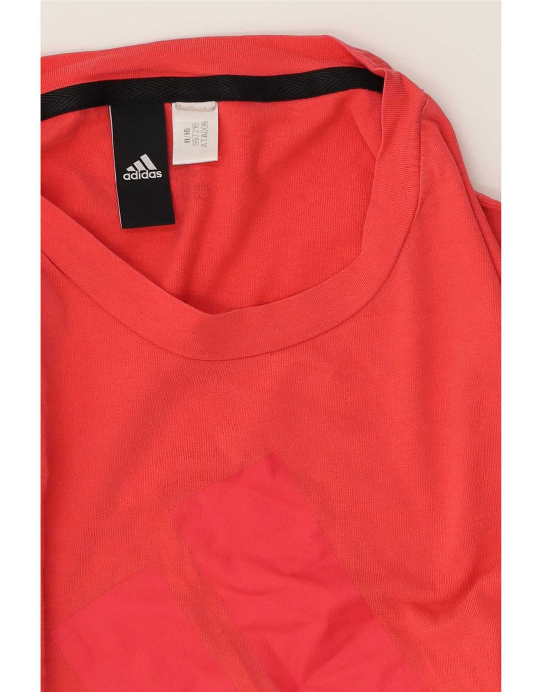 Adidas Dame Grafisk T-Shirt Top UK 14 Medium Rød