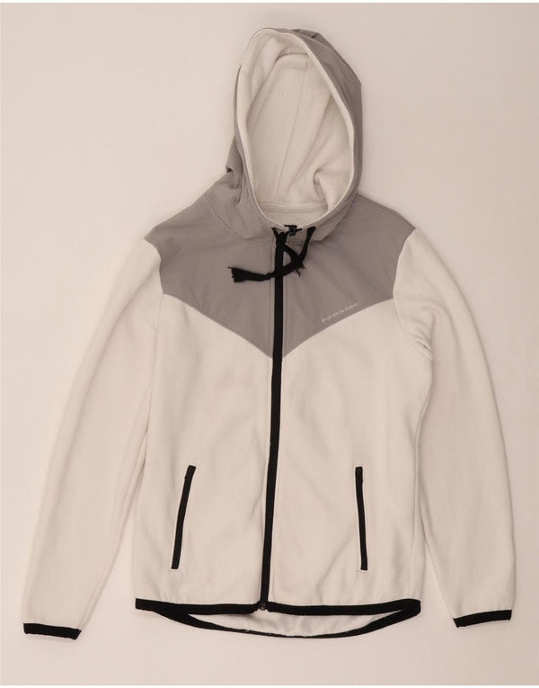 HOLLISTER Hættetrøje med lynlås til mænd Small White Colourblock Bomuld