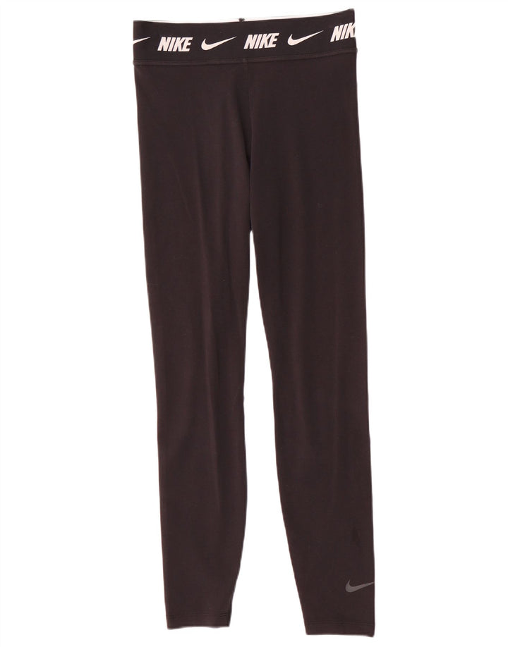 Nike Dame Grafiske Leggings UK 10 Small Black Bomuld
