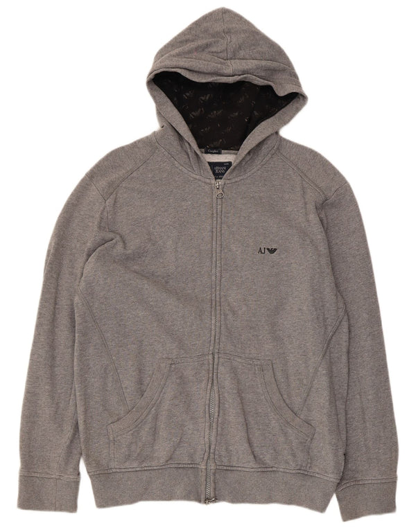 Armani Jeans Herre hættetrøje med lynlås mellemgrå bomuld