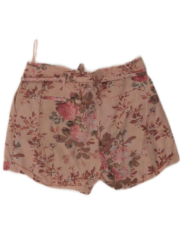 Oasis Chino Shorts til kvinder UK 8 Small W27 Pink Floral Linen