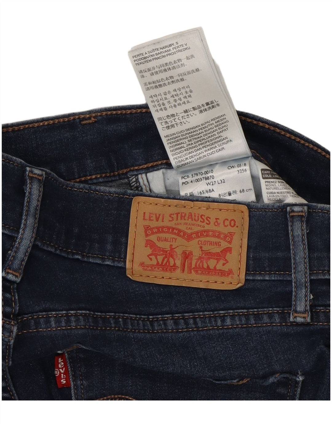Levi's Dame Curvy Bootcut Jeans W27 L32 Marineblå Bomuld