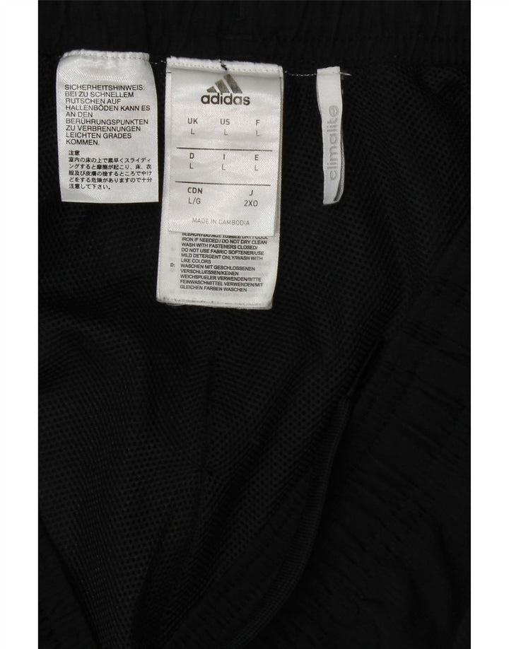 ADIDAS Mens Climalite Graphic Tracksuit Trousers Large  Black Polyester Vintage Adidas and Second-Hand Adidas from Messina Hembry 