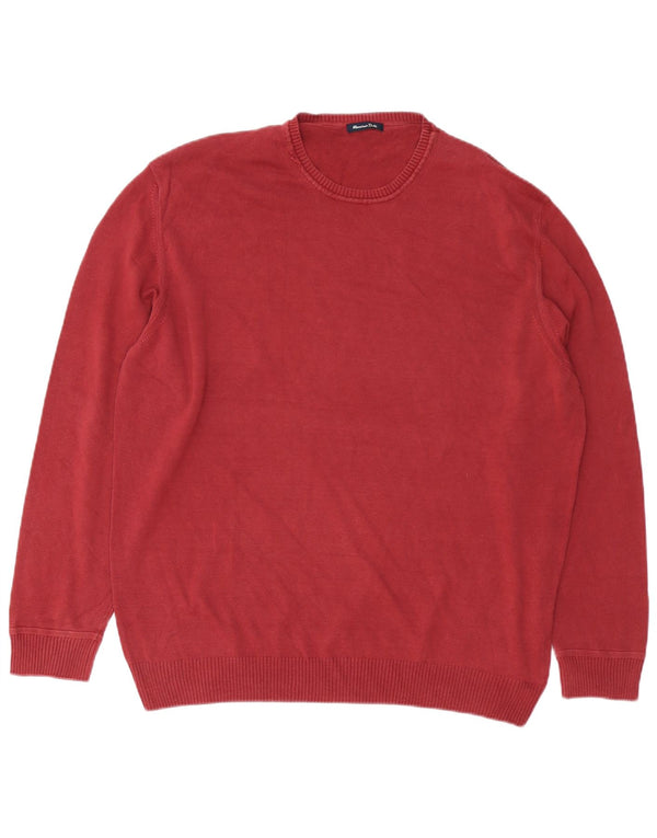 Massimo Dutti Herre Crew Neck Jumper Sweater 2XL Bourgogne bomuld