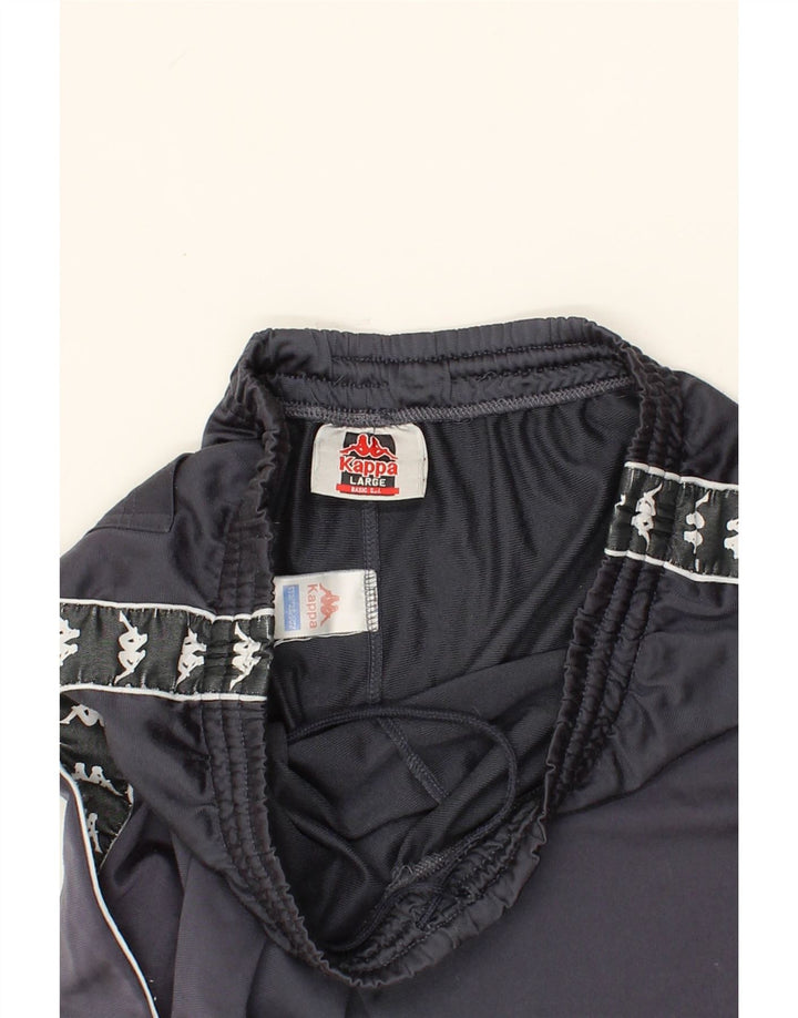 KAPPA Mens Graphic Sport Shorts Large  Navy Blue Polyester Vintage Kappa and Second-Hand Kappa from Messina Hembry 