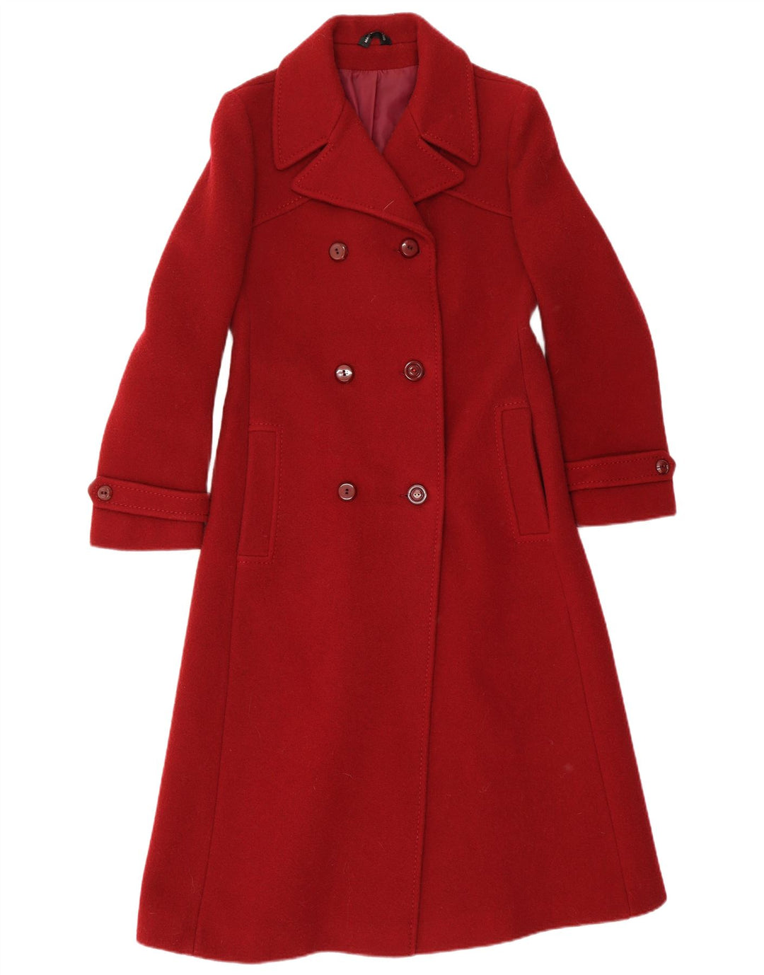 Breckmoor Dame Dobbeltradet Frakke UK 12 Medium Burgundy New Wool
