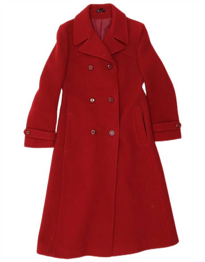 Breckmoor Dame Dobbeltradet Frakke UK 12 Medium Burgundy New Wool
