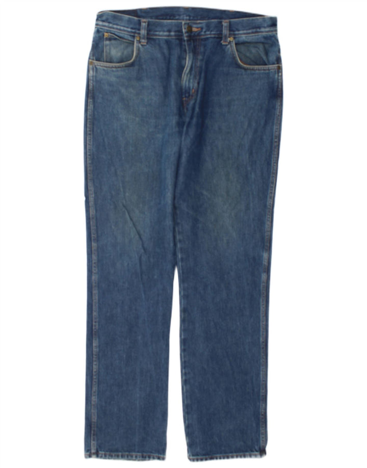 Wrangler Herre Regular Fit Straight Jeans W36 L34 Blå Bomuld