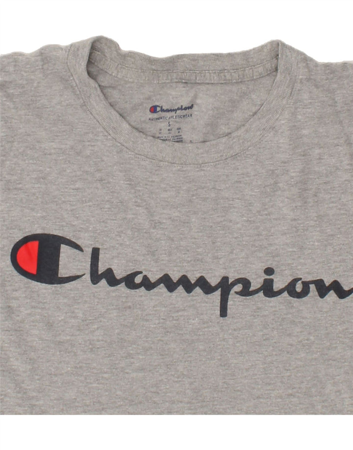 CHAMPION Mens Graphic T-Shirt Top Small Grey Vintage Champion and Second-Hand Champion from Messina Hembry 