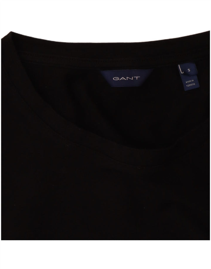 Gant Dame T-Shirt Top UK 10 Small Black Bomuld