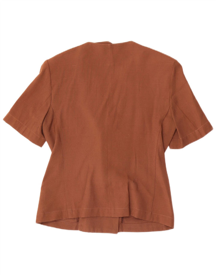 Vintage Dame Dobbeltradet Blazer Jacket UK 12 Medium Brown