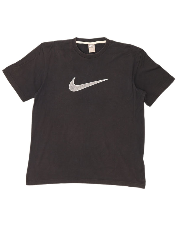NIKE grafisk T-shirt top til mænd UK 45/47 XL sort bomuld