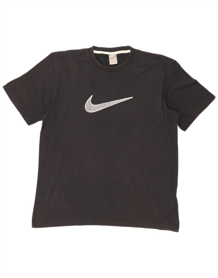 NIKE grafisk T-shirt top til mænd UK 45/47 XL sort bomuld
