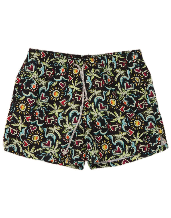 Maui and Sons Grafiske badeshorts til mænd Medium Sort Floral