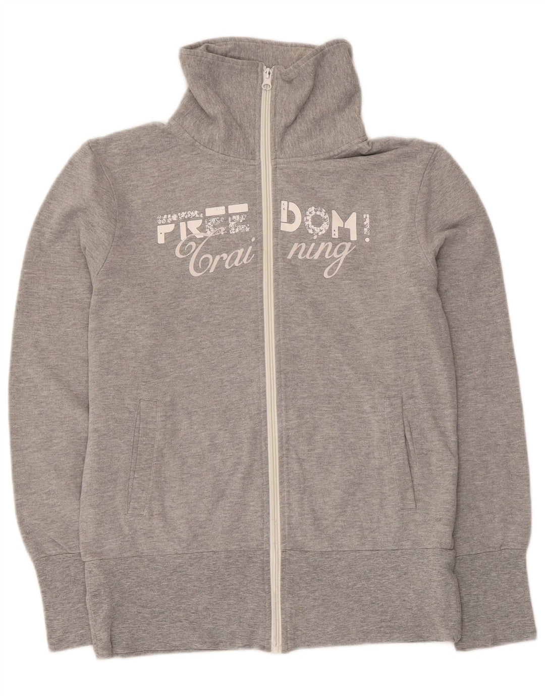 Brugi Grafisk træningsdragt topjakke til kvinder UK 14 Medium Grey Flecked Bomuld