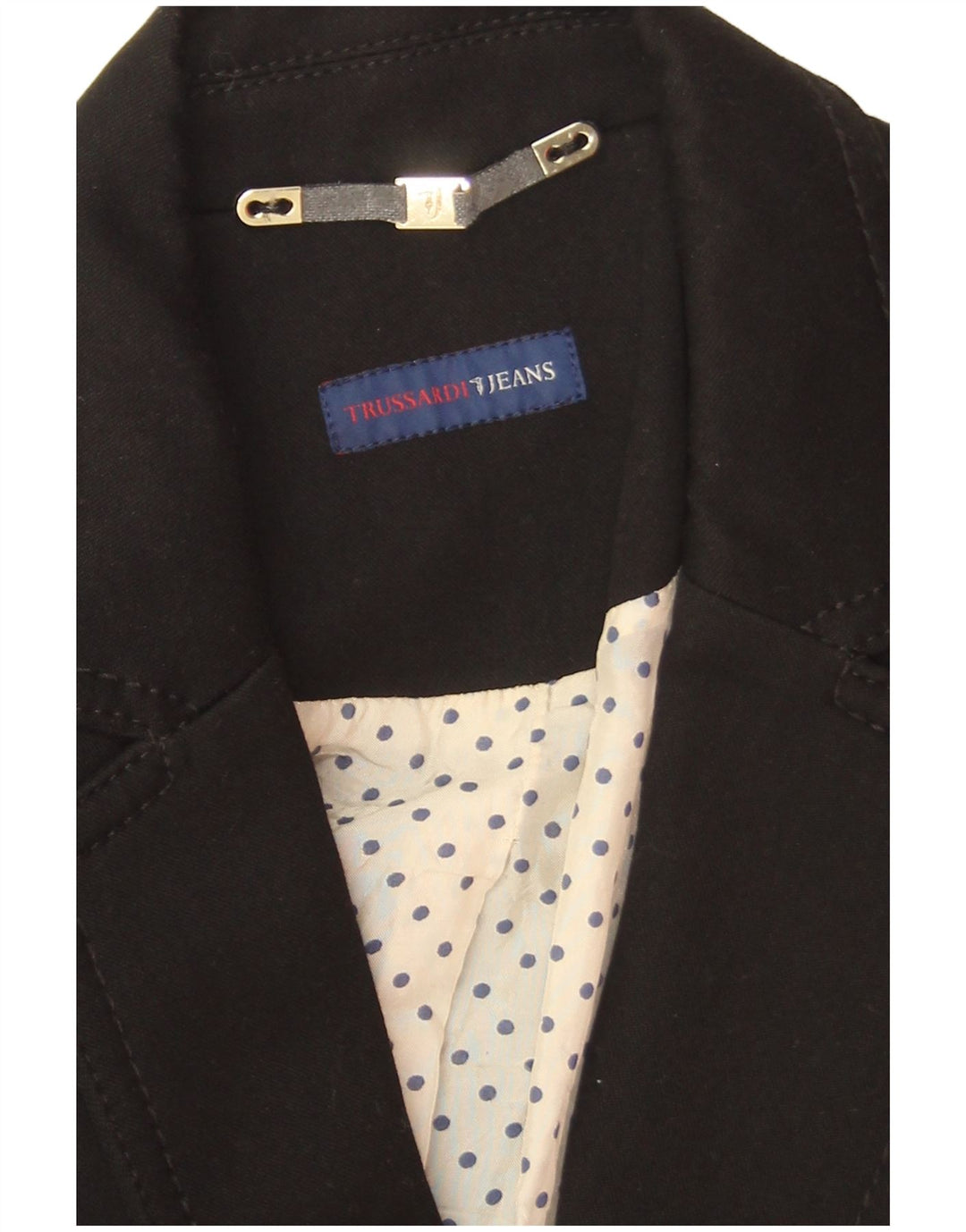 Trussardi Jeans Dame 2 Button Blazer Jacket UK 14 Medium Black