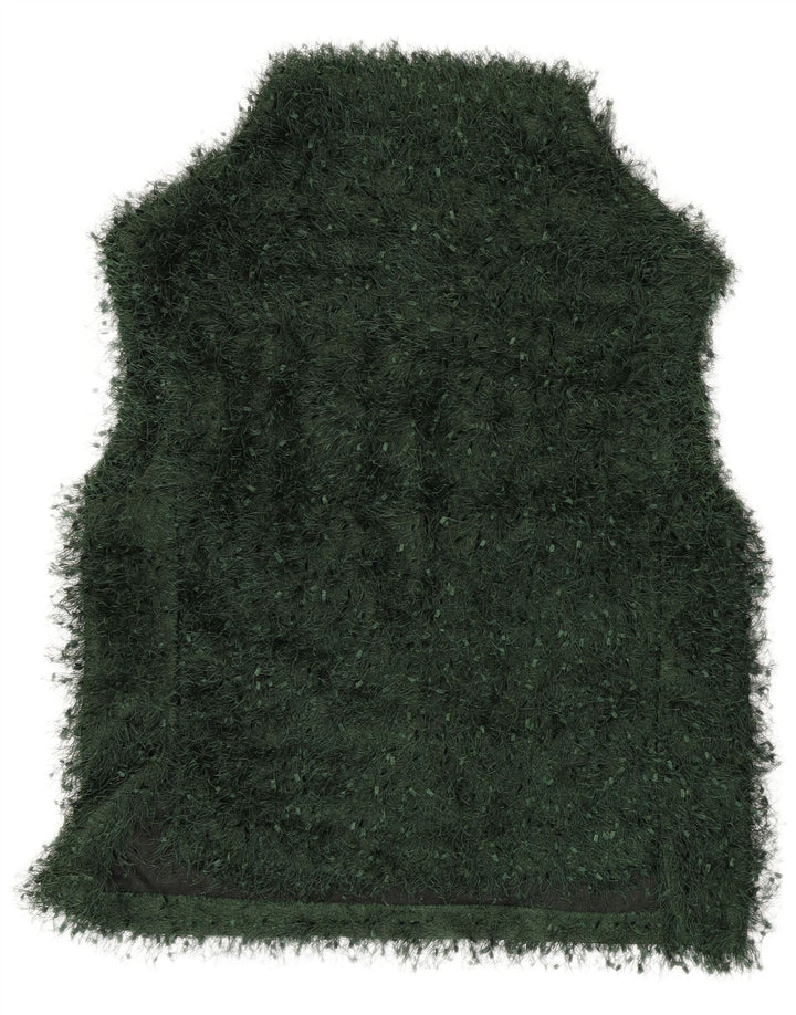 ZARA Dame Vest Tank Top UK 14 Medium Grøn Polyester