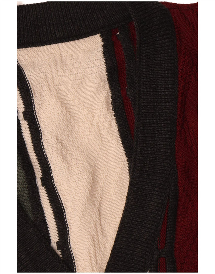 Vintage herre cardigan sweater XL flerfarvet Fair Isle polyakryl