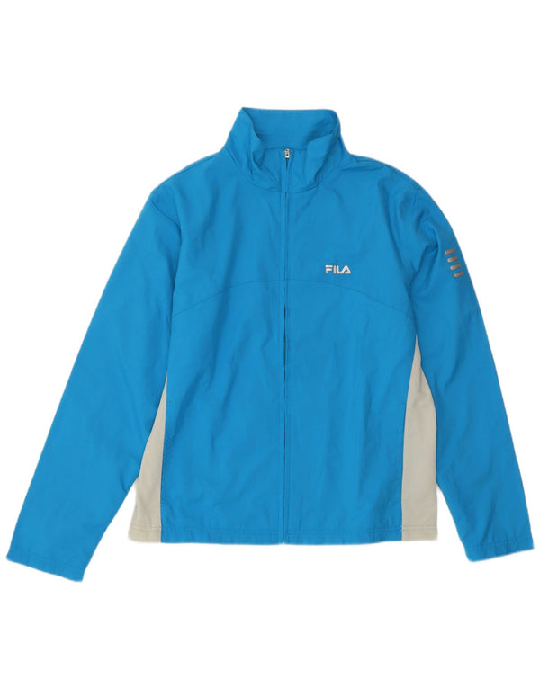 FILA træningsdragt topjakke til kvinder UK 14 Medium Blue Colourblock Polyester