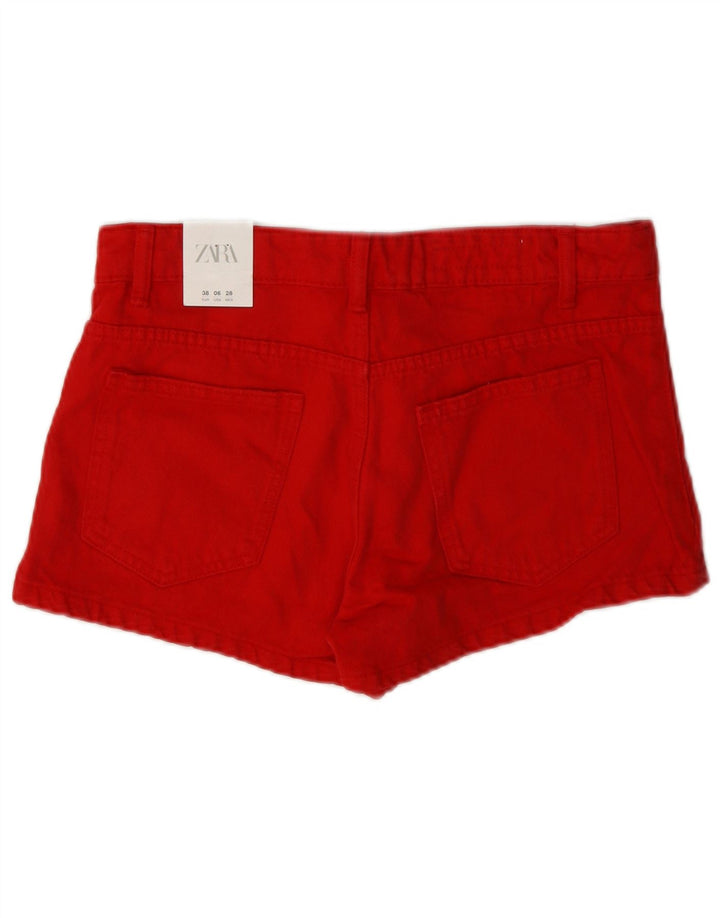 Zara Womens Casual Shorts EU 38 Small W28 Red Bomuld