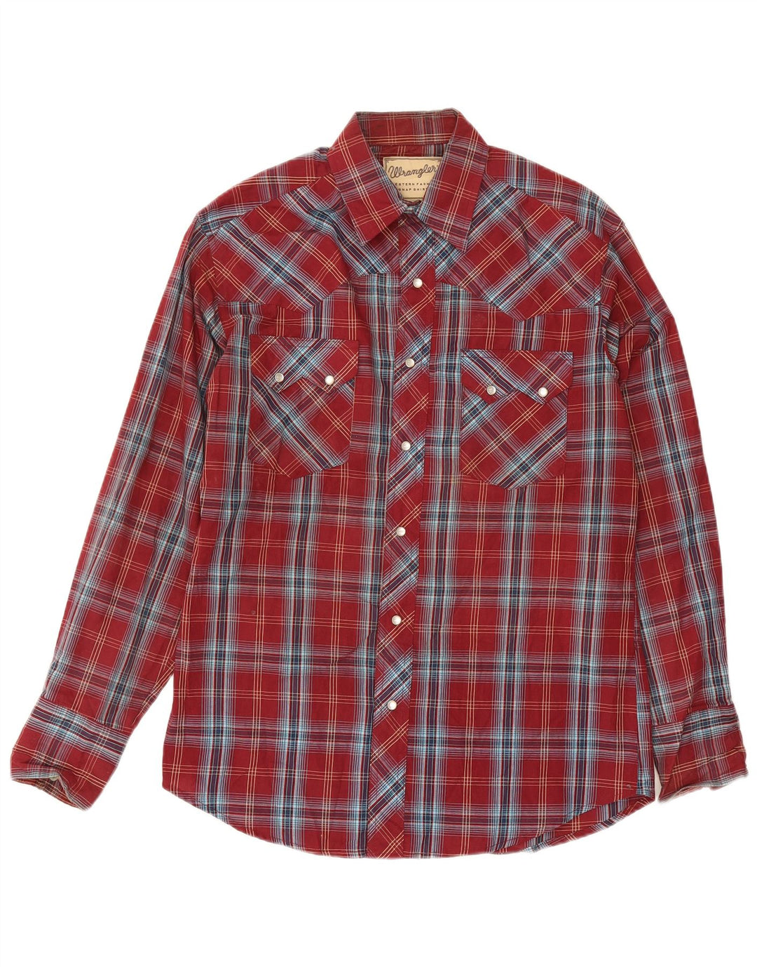 Wrangler Western skjorte til mænd Medium Bourgogne ternet