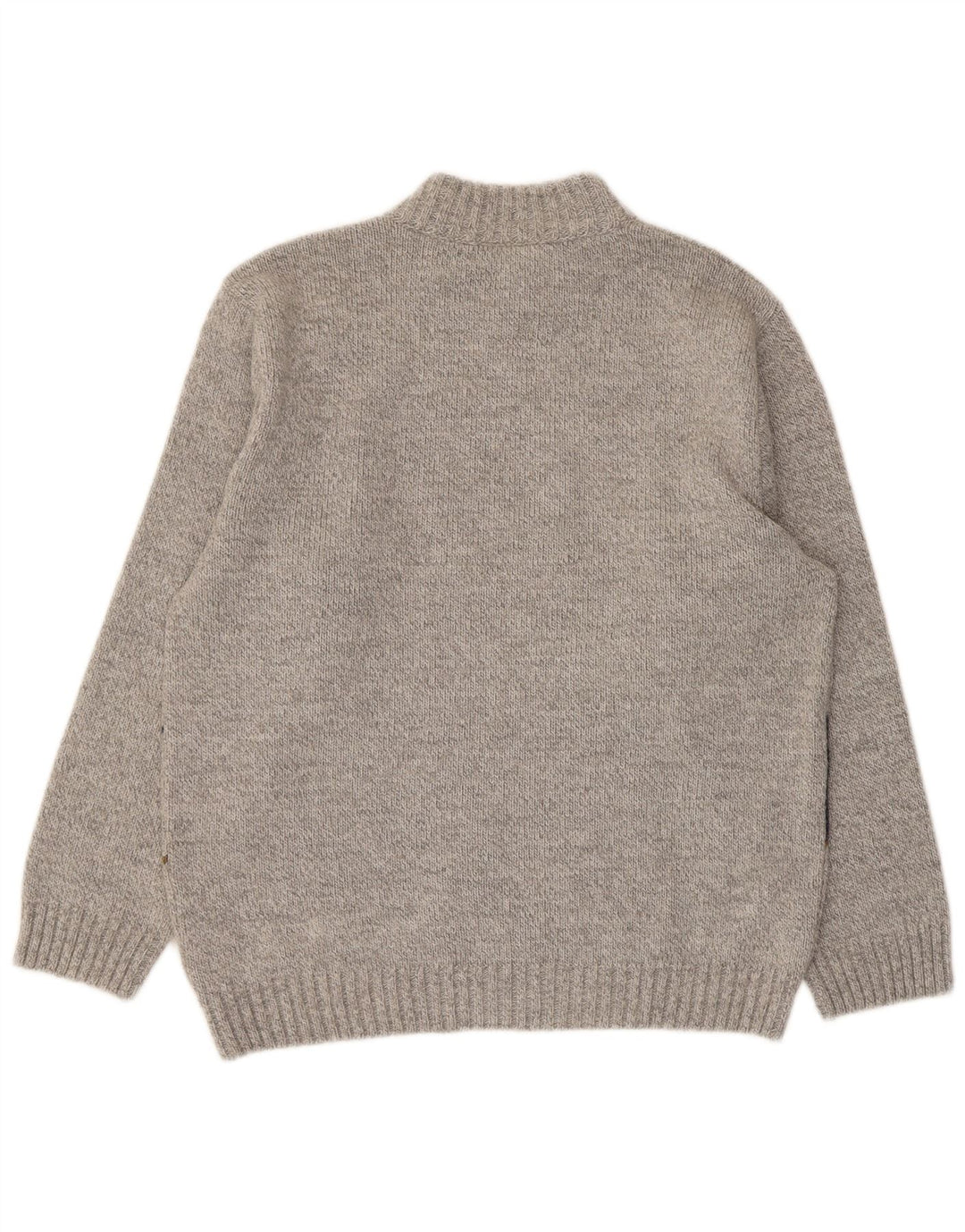 Vintage Dame Turtle Neck Jumper Sweater UK 16 Large Grey Colourblock