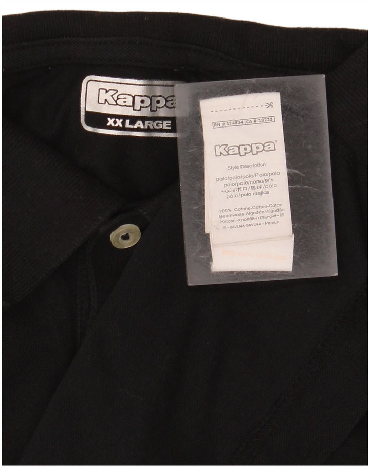 KAPPA Mens Polo Shirt 2XL Black Cotton