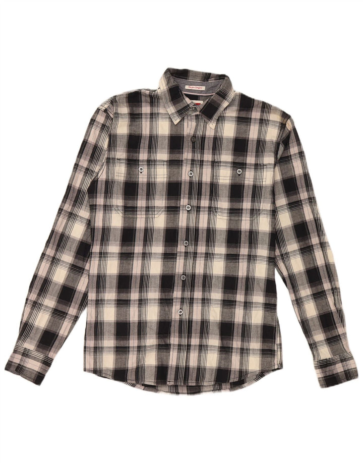 Wrangler Herre ternet Regular Fit Flanelskjorte Lille sort plaid bomuld