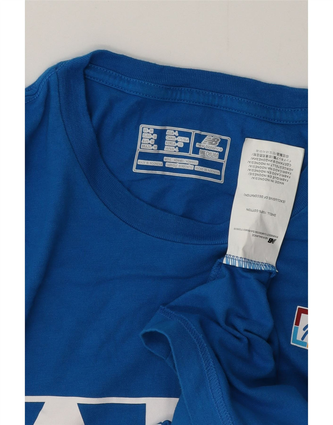 NEW BALANCE Herre grafisk T-shirt top mellemblå bomuld