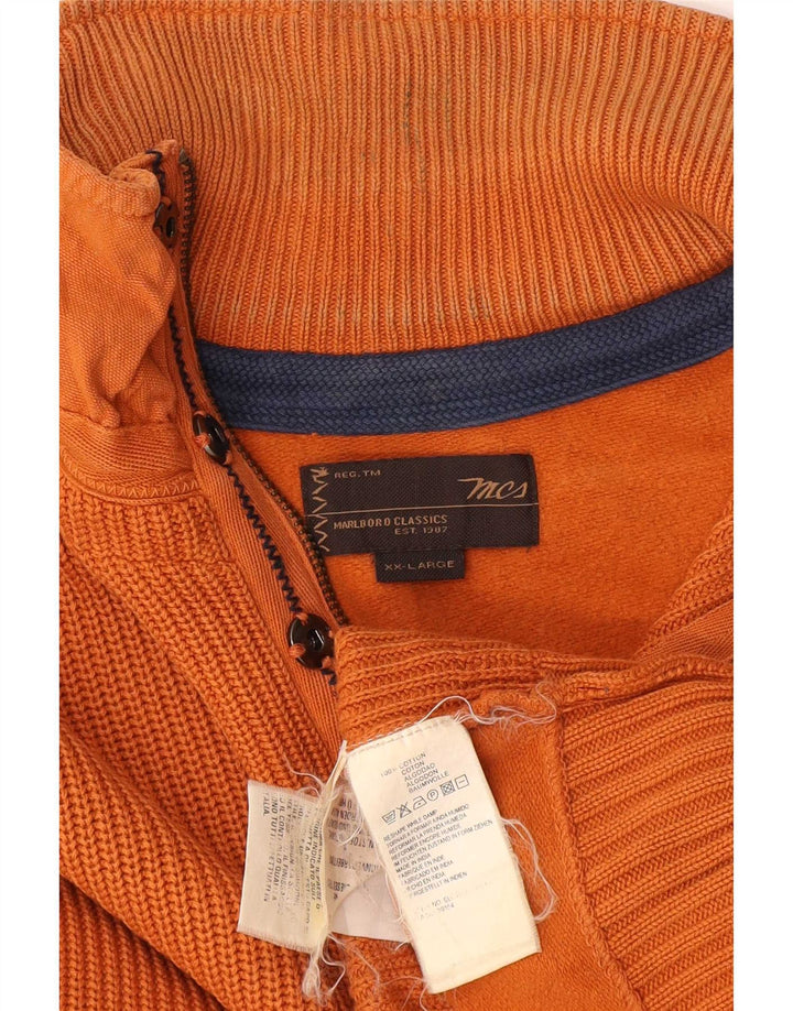 Marlboro Classics Herre Zip Neck Jumper Sweater 2XL Orange Bomuld