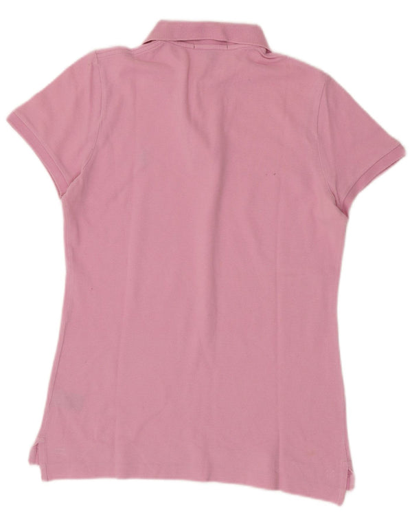Ralph Lauren Dame Skinny Polo Shirt UK 12 Medium Pink Bomuld