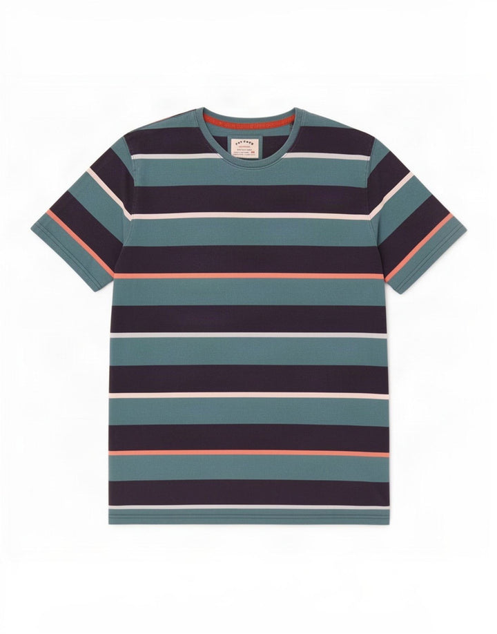 Fat Face Herre T-Shirt Top 2XL Blå Stribet Bomuld