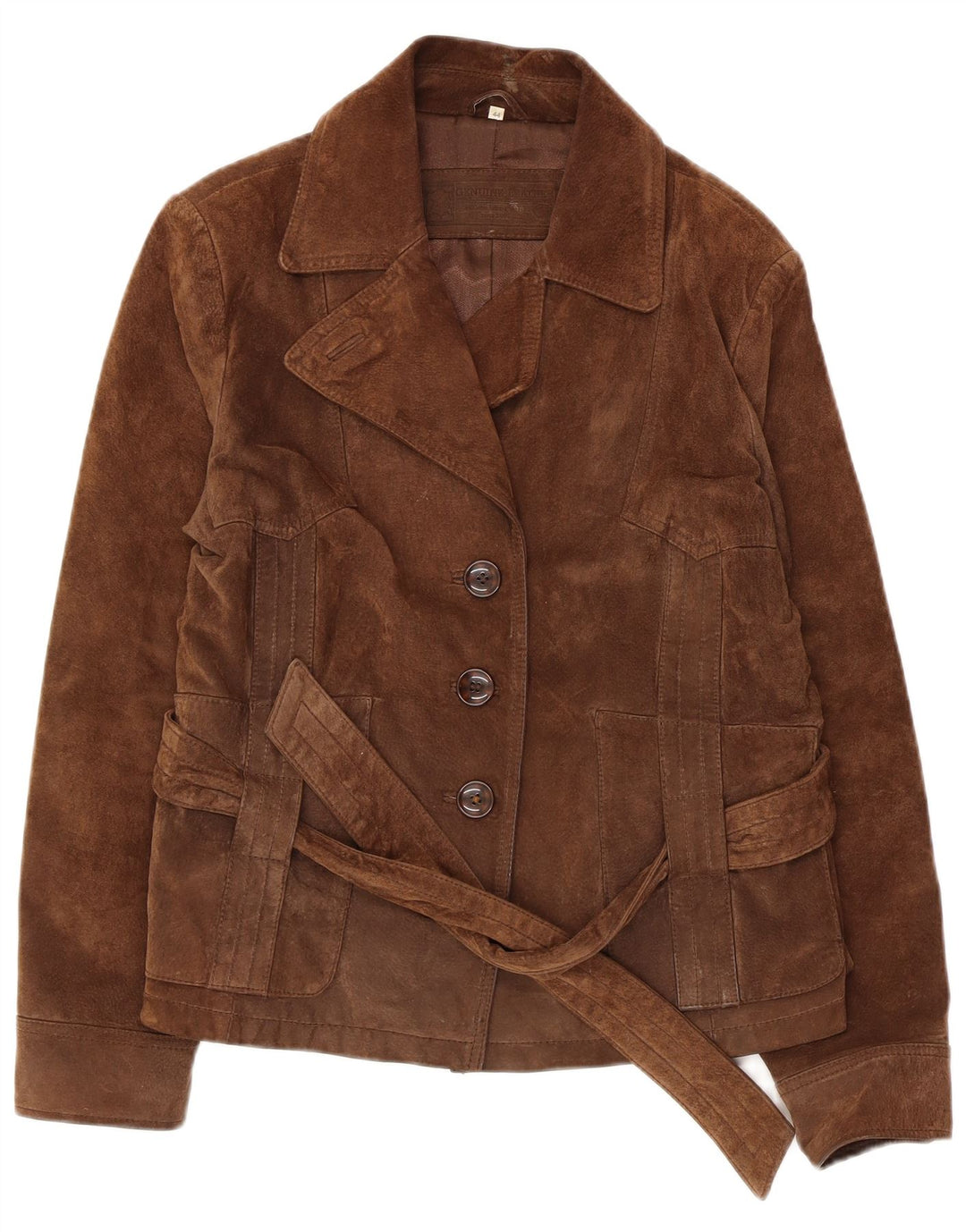 C & A Dame Ruskindsjakke IT 44 Medium Brun Læder