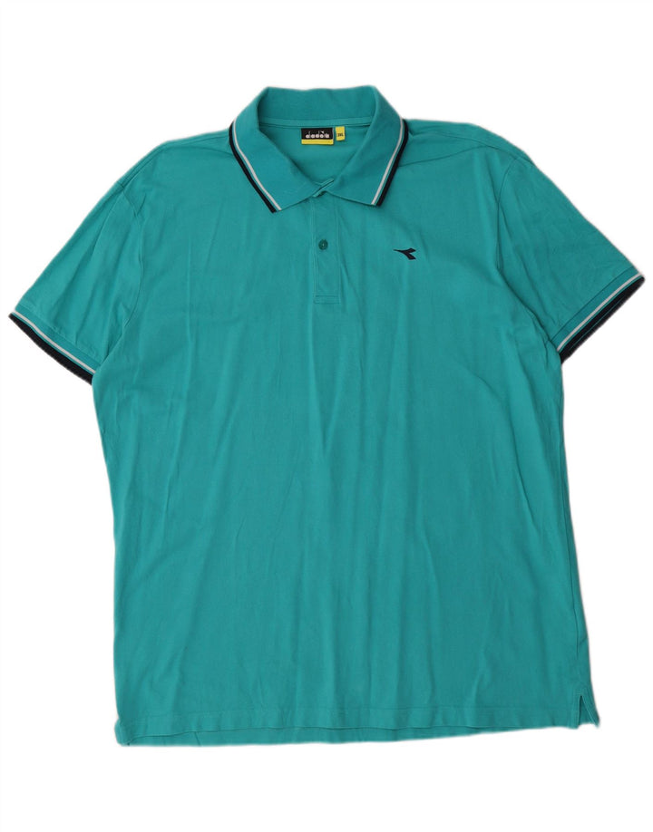 Diadora herre poloshirt 3XL turkis bomuld