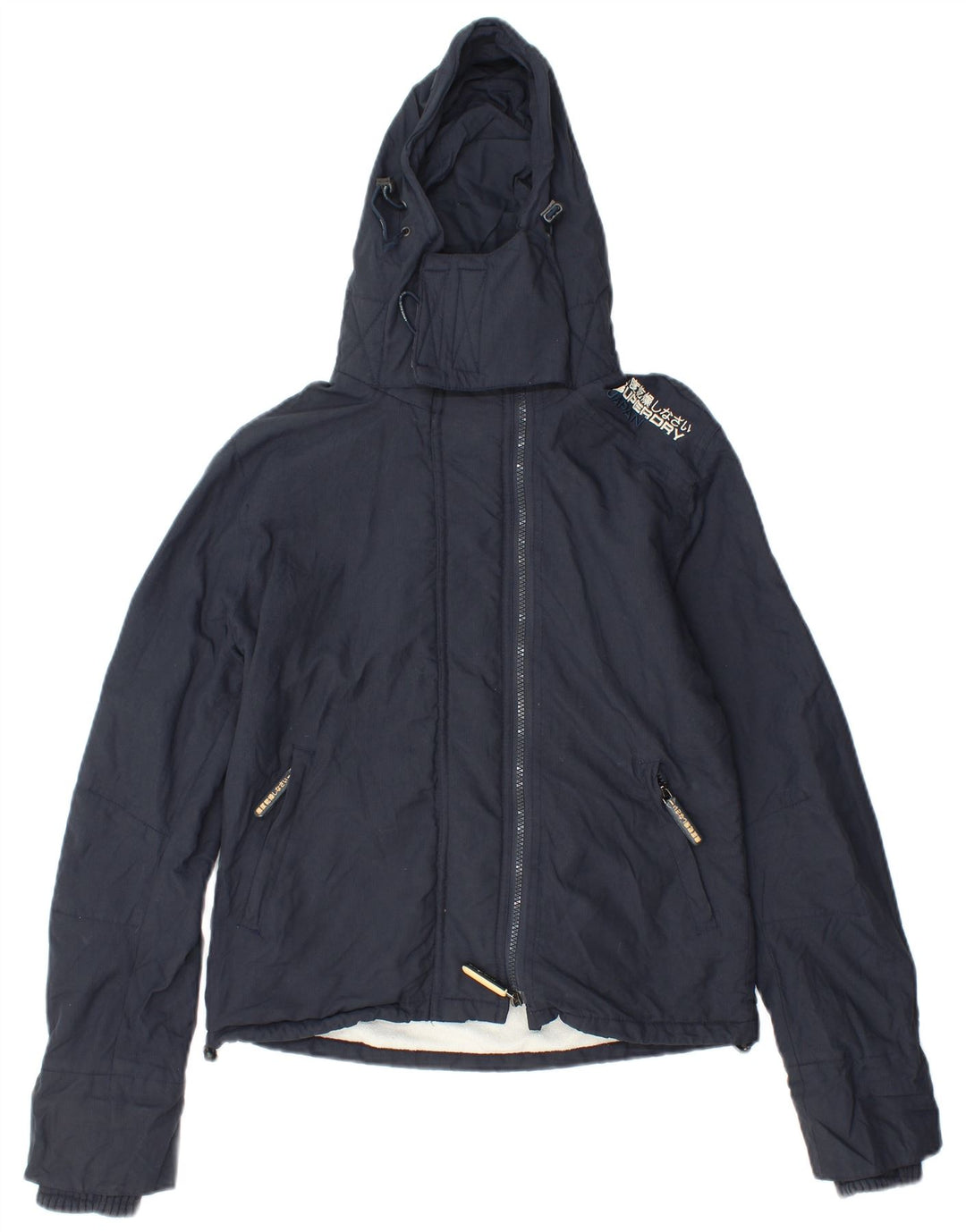 Superdry Graphic Windbreaker Jacket UK 10 Small Navy Blue