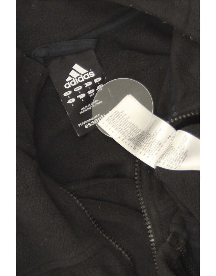 Adidas Herre Fleecejakke UK 40 Stor Sort Polyester