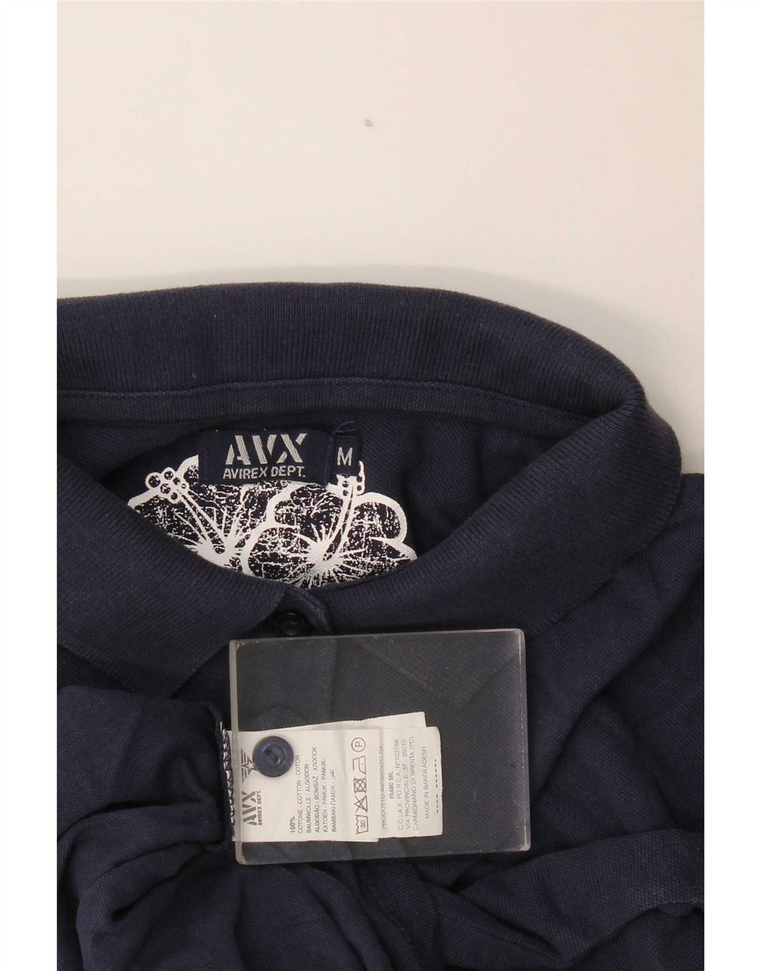 Avirex Dame Polo Shirt UK 12 Medium Navy Blue Bomuld