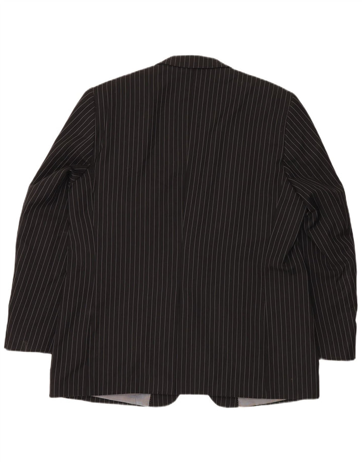 Kartel Herre 2 Button Blazer Jacket UK 48 4XL Sort Nålestribet Polyester
