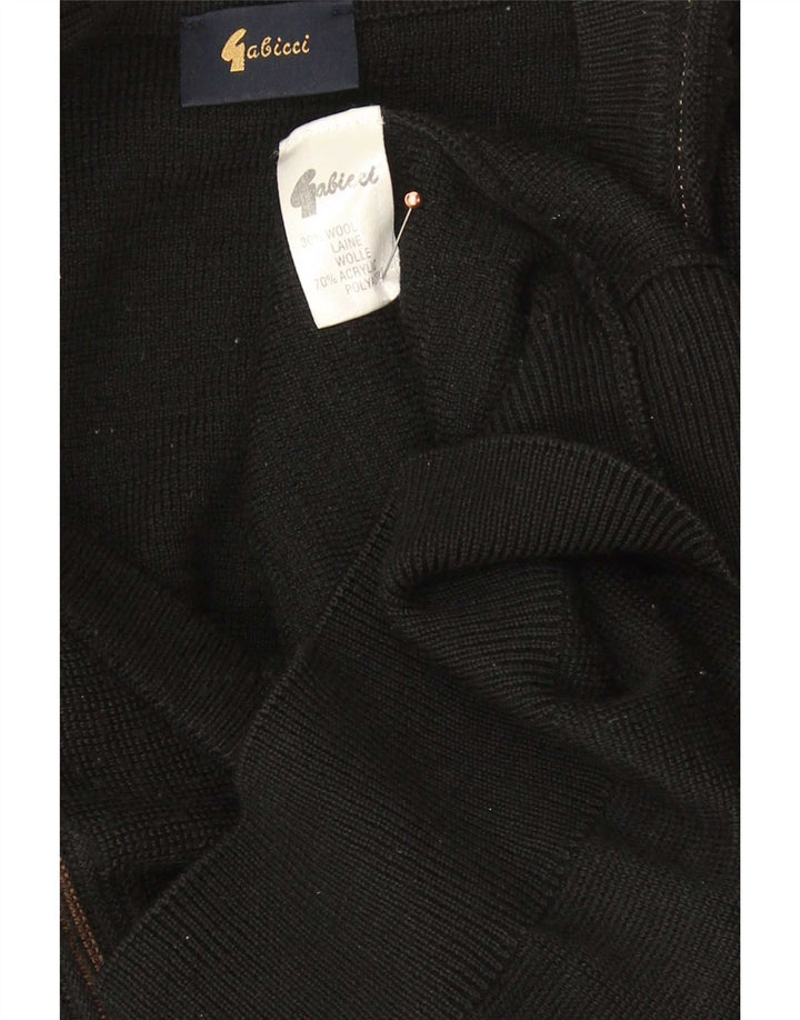 Gabicci Herre V-hals sweater Stor sort stribet uld